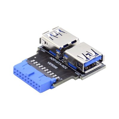 ChenYang Motherboard 19/20 Pin 1 to 2 USB 3.0 Port Multiplication Adapter Horizontal Type