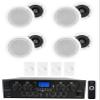 Rockville 4-Room Home Audio Kit w/Receiver+White Ceiling Speakers+Wall Controls view 1