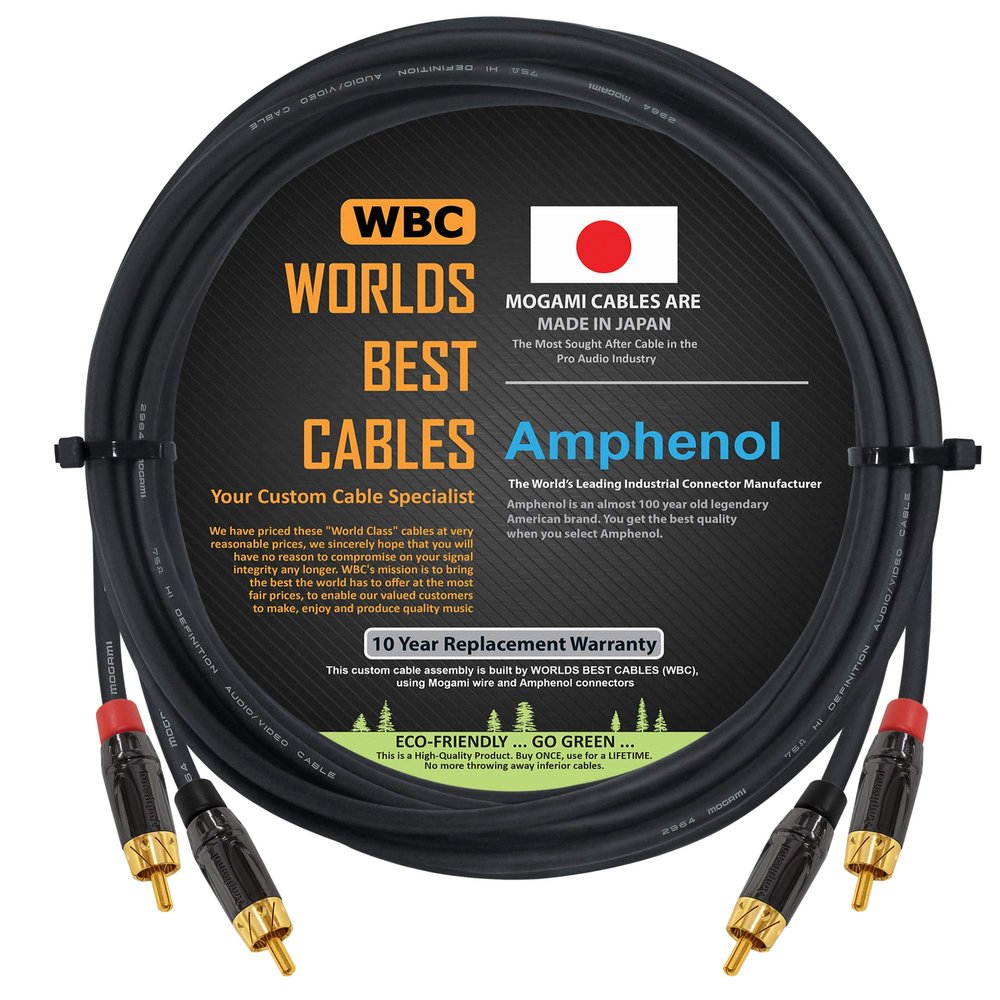 Custom Made - Audiophile High-Definition Audio Interconnect Cable Pair  Mogami 2534 Wire and Neutrik Silver XLR Connectors