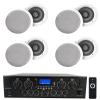 Rockville RPA40BT Bundle: 4-Zone 1000-Watt Bluetooth Home Stereo Amplifier Receiver, (4) Pairs HC85 8-in 700-Watt in-Ceiling Speakers, 5 Items view 1