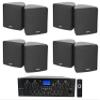 Rockville RPA40BT Bundle: 1000W 4-Zone/Channel Home Stereo Bluetooth Amplifier Receiver, (4) Cube 3.5 in Black Home Theater Wall Speakers with Swivel Brackets, 5-Items view 1