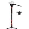IFOOTAGE C180F Monopod & Komodo K5S Fluid Head & Quick Release Head, 71" CarbonFiber Monopod with Fluid Head & Extra Quick Release Head, Outdoor Photography Set view 1