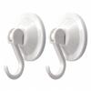 NL HOME Heavy Duty Suction Cup Hooks, 2-Pack, White view 1