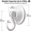 NL HOME Heavy Duty Suction Cup Hooks, 2-Pack, White view 3