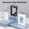 VCELINK Wall Plate Cable Pass Through with Mounting Bracket, Single Gang Flexible Rubber Opening Cable Outlet Cover for Low Voltage Cables, Wall Mount TV, Home Theater System, 2-Pack, White view 2