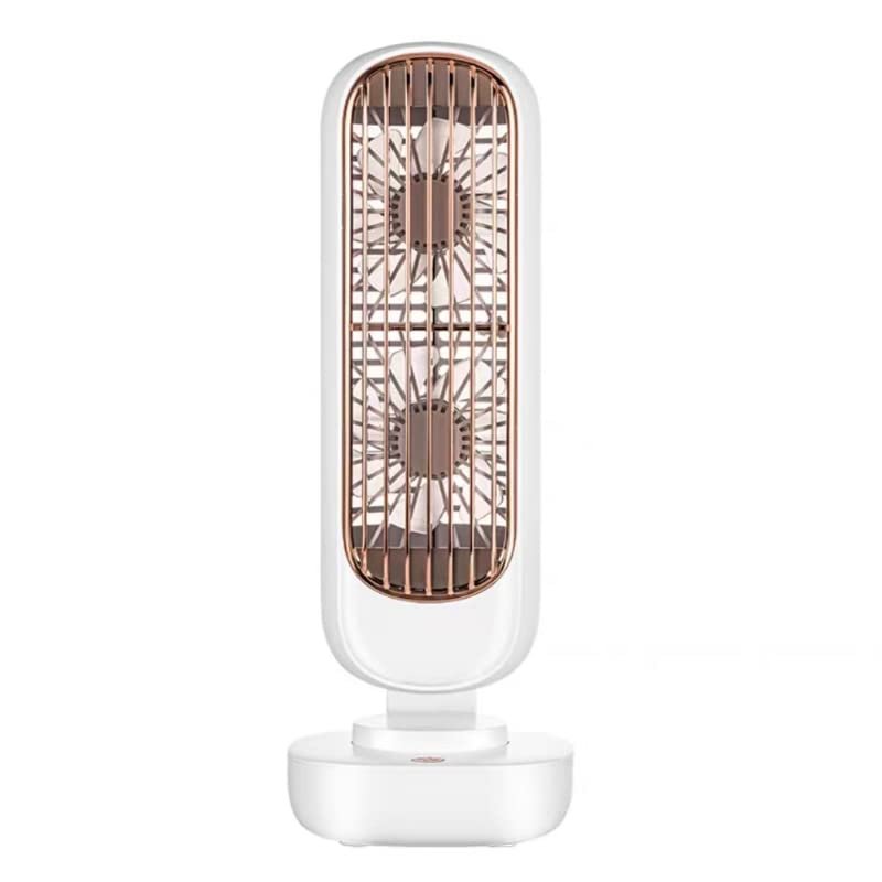 Asiasioc Vintage Fan, Office Desktop Fan Vertical Portable USB Charging (White)