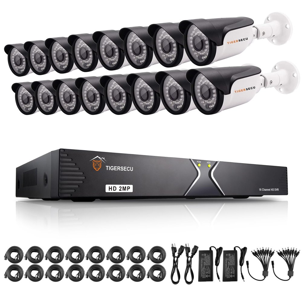 TIGERSECU 1080P 16-Channel 16 Cameras DVR Security Bundle