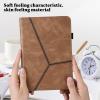 VODEFOX Case for Xiaomi Pad 5 / Pad 5 Pro 11 inch 5G 2021,Embossed Solid Color Stripe Design PU Leather Flip Stand Case with Card Slot Elastic Band for Mi Pad 5 /Pad 5 Pro 11 2021 - Brown view 3