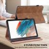 VODEFOX Case for Xiaomi Pad 5 / Pad 5 Pro 11 inch 5G 2021,Embossed Solid Color Stripe Design PU Leather Flip Stand Case with Card Slot Elastic Band for Mi Pad 5 /Pad 5 Pro 11 2021 - Brown view 4