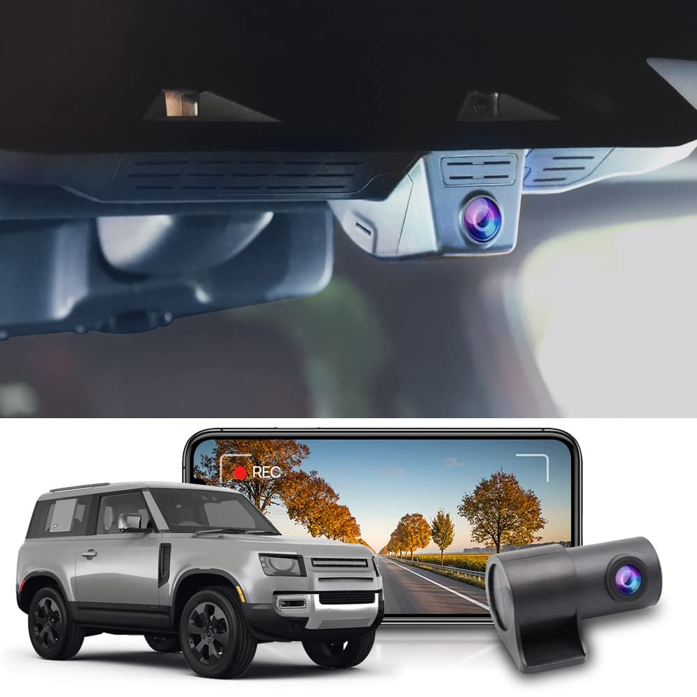 Fitcamx Front 2K+Rear 1080P Dash Cam Adapts for Land Rover Defender 90 110 130 2020-2026 (L663), OEM Style, 2 Channel HD Video, Built-in WiFi & APP, Loop Recording, G-Sensor, Easy to Use, 64GB Card