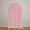 Aerdce Pink Ripples Mermaid Arch Fabric Covers for Parties 4x7ft Double-Sided Stretchy Arched Wall Stands Covers Baby Shower Banquet Birthday Party Decoration Supplies view 2