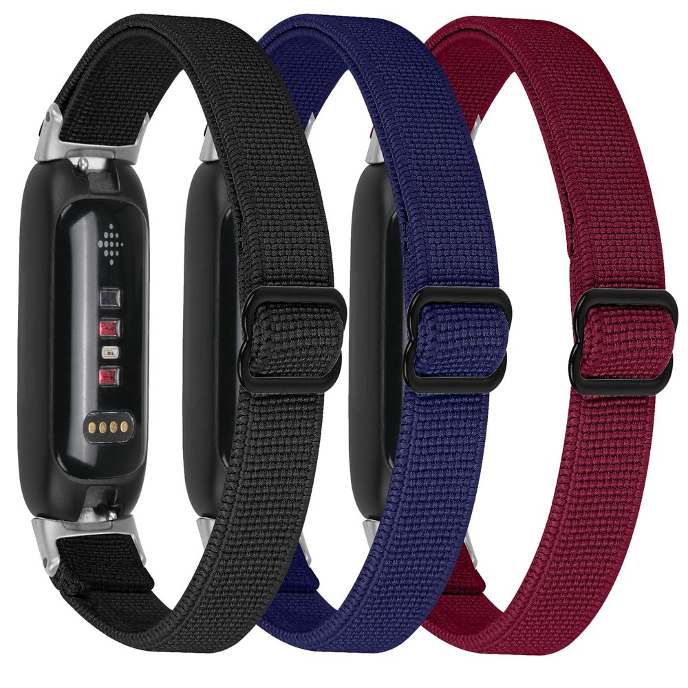 3 Pack Stretch Bands Compatible with Fitbit Inspire 3 Band Nylon Strap Floral Breathable Adjustable Stretchy Loop Wristband Intended for Fitbit Inspire 3 (3E)