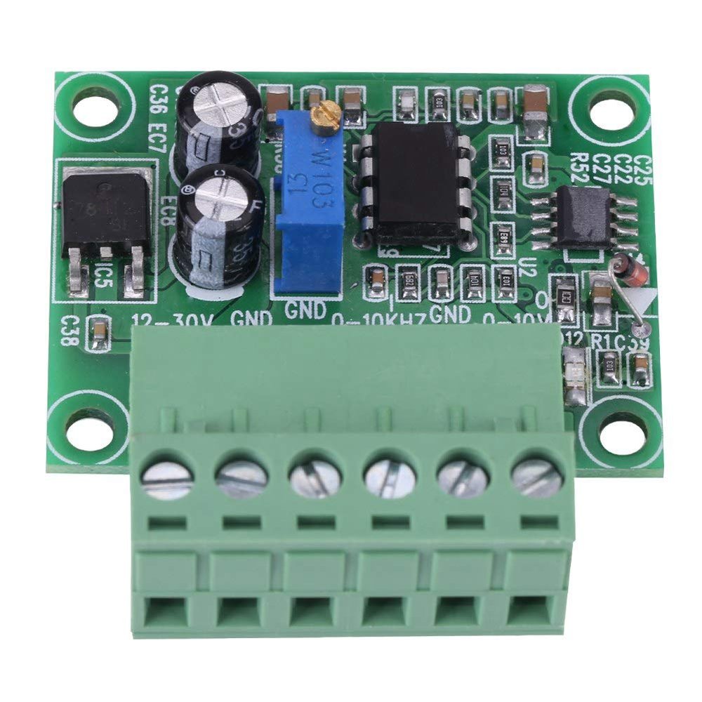 Frequency to Voltage Converter 0-10kHz & 0-10V PWM Digital to Analog Converter Module for PLC Industrial Automation Systems