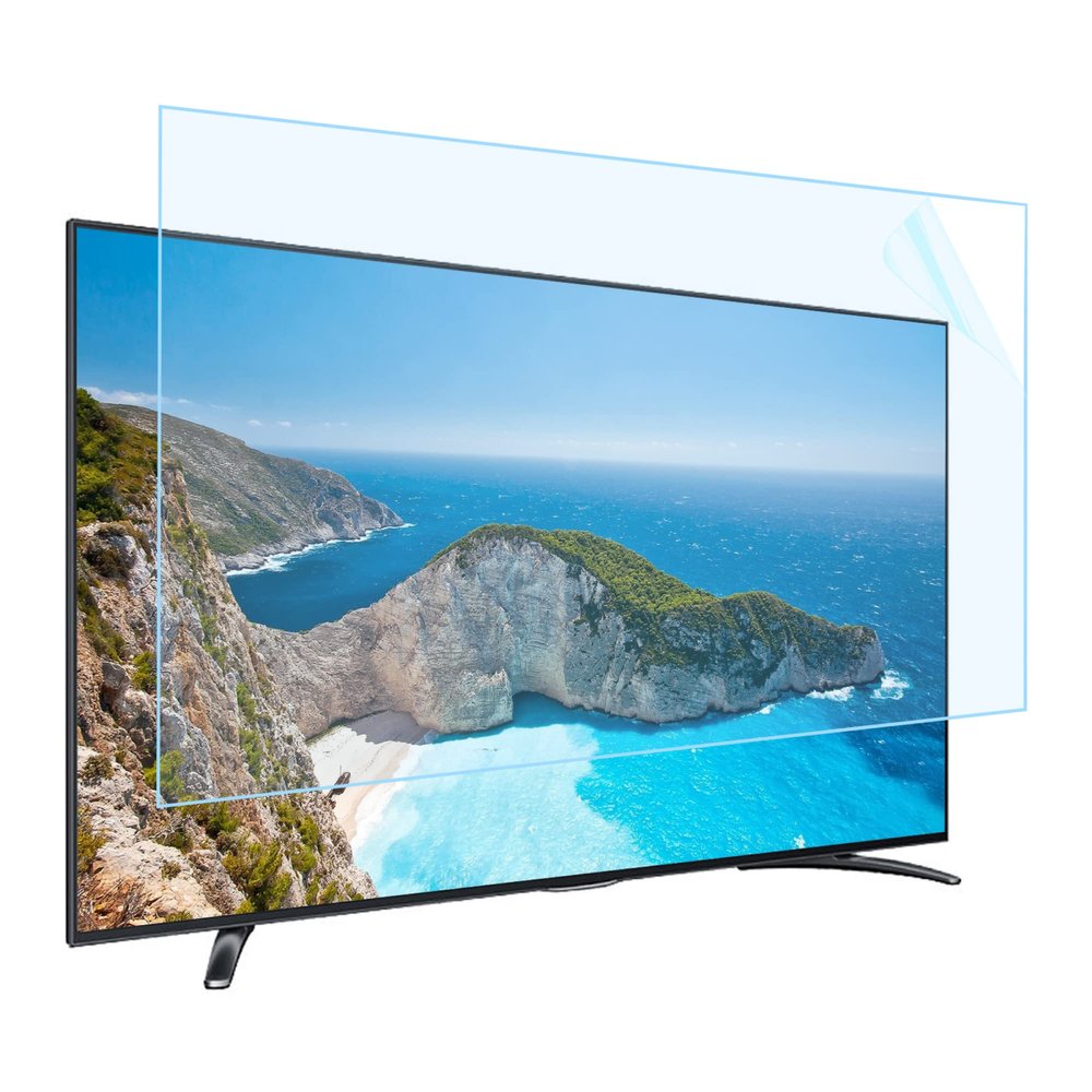 JQZWXX Anti Blue Light TV Screen Protector, 43-75 Inch Universal Anti Scratch and Dustproof Filter Film, Relieve Eye Strain, Frosted Surface Reduce Glare, No Bubbles / 55in1211x682mm