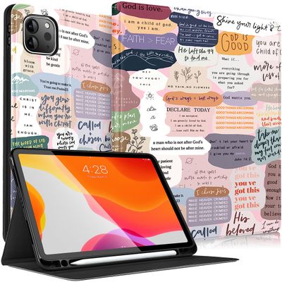 Uppuppy for iPad Air 11 inch (M2/M3) Case, Air 5th/4th Generation 10.9, Pro 11'' Case Cute Kids Women Girls Girly Folio Pencil Holder Cover for iPad Air 11 2024/2025, 10.9 2022 2020, Pro 11