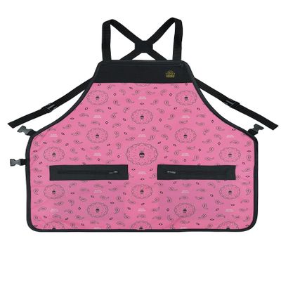 King Midas Empire Bandana Hair Cutting Apron Salon Apron Adjustable, Water Proof (Pink Apron)