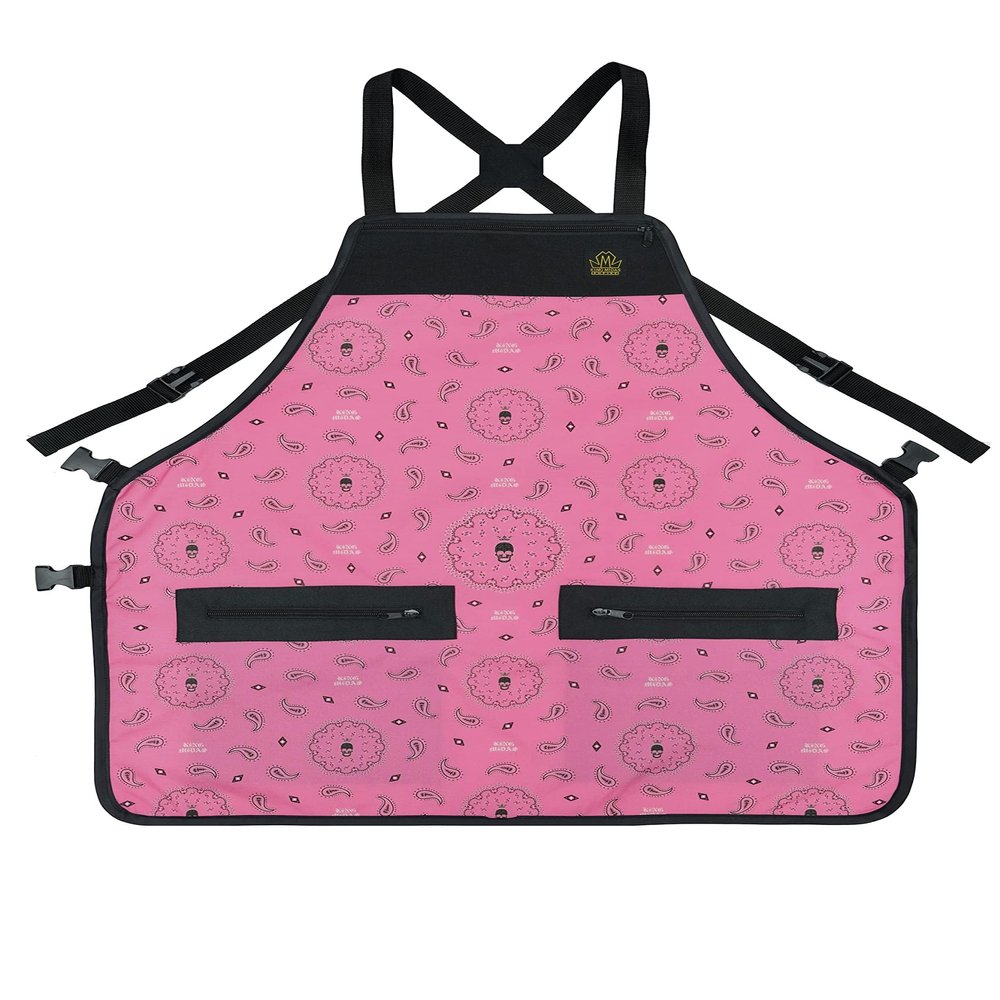 King Midas Empire Bandana Hair Cutting Apron Salon Apron Adjustable, Water Proof (Pink Apron)
