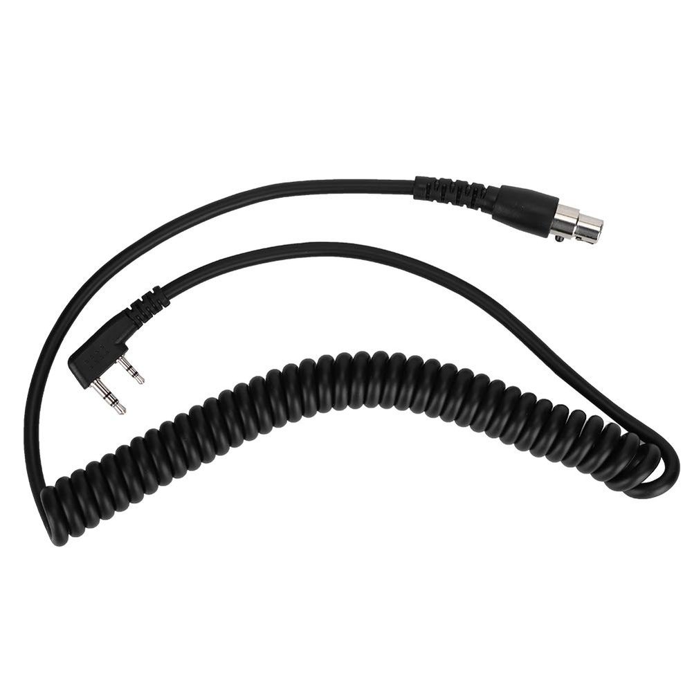 2-Pin to 5-Pin Coil Cord Cable, Two Way Radios Headset Cable, 5 Pin Coil Cord Headset Cable for 2 Pin TwoWay Handheld Rradios
