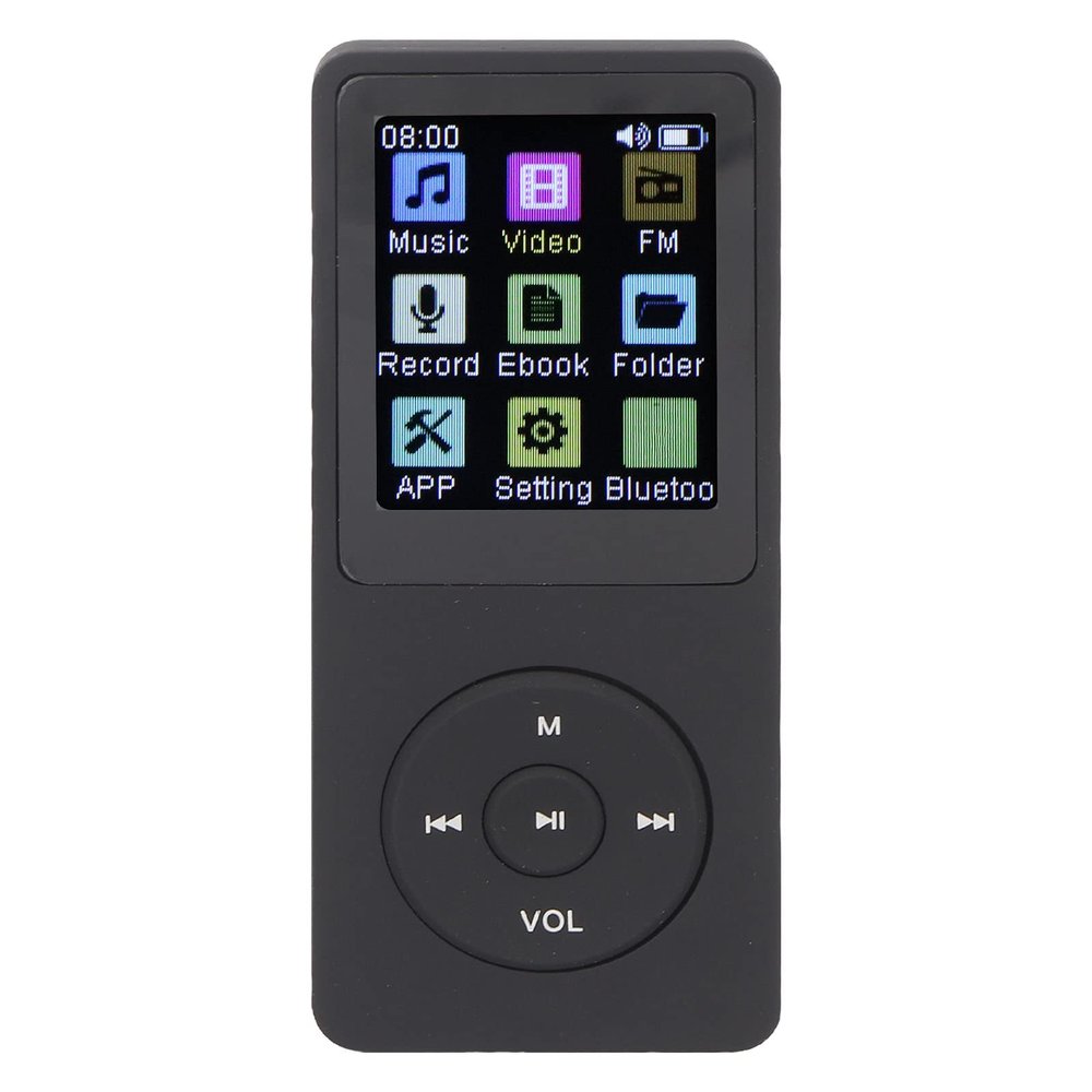 32GB Bluetooth MP3 Player with Speaker, 1.8 Inch E Book Reader and HiFi Sound, Expandable to 64GB for Running Travel, Multifunction Audio Player with Alarm Clock