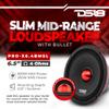 DS18 Premium Car Audio Bundle Mid and High - 2X 6.5 Slim Midrange Shallow Bullet Loudspeaker 500 Watts Peak and 2X 3 Aluminum Super Bullet Tweeter 240 Watts Peak - 4 Speakers view 2