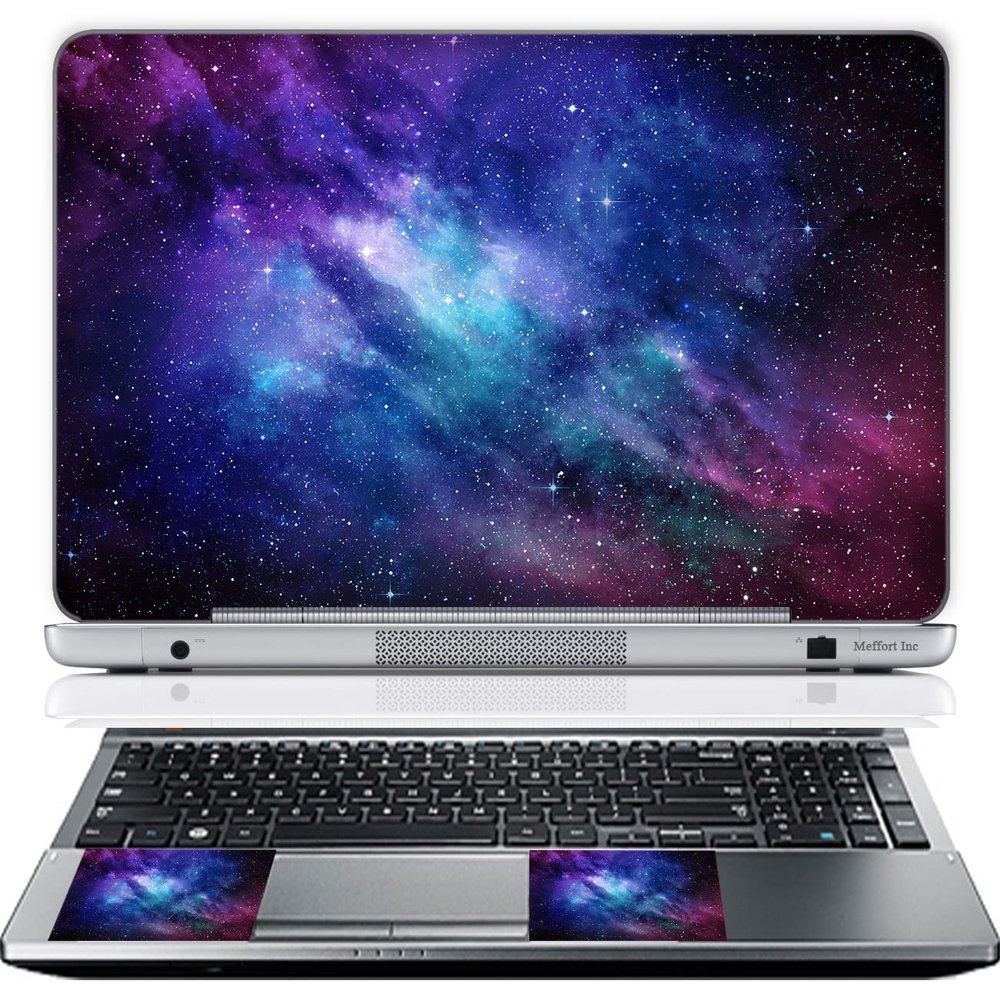 11.6 12 Inch Laptop Skin Sticker Cover Premium Sticker Cover Art Decal Decorative (Included 2 Wrist Pad Skins) - Galaxy Clouds