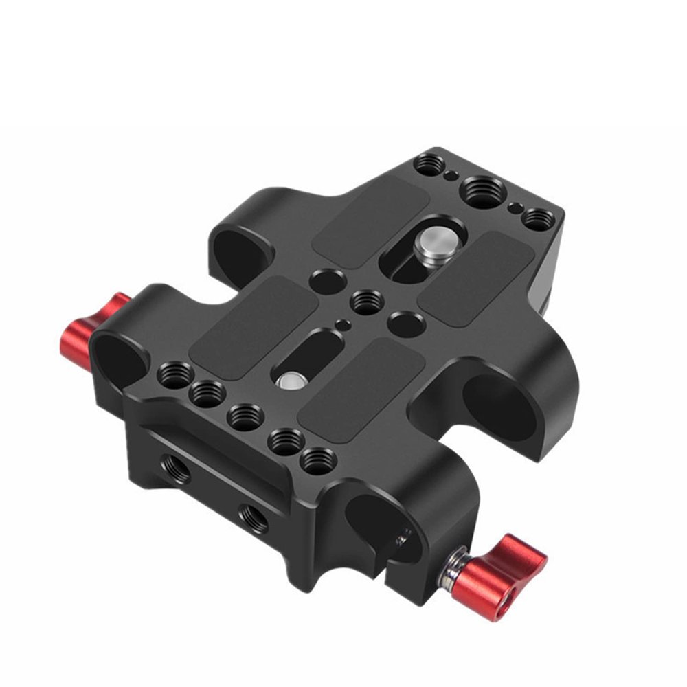 Baseplate Camera Base Plate Tripod Mounting Baseplate with Dual 15mm Rod Rail Clamp for Camera Cage