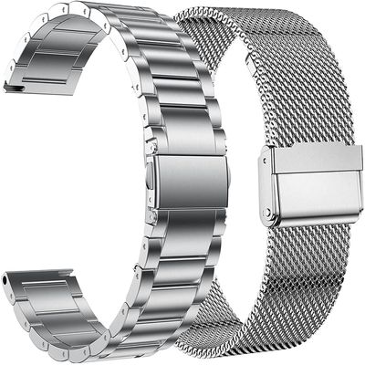 EANWireless Compatible with Garmin Vivoactive 4 45mm/Venu 2 45mm Replacement 22mm Strap Band, Milanese and Stainless Steel Metal Strap for Forerunner 745/265/255/255 Music 46mm,Silver