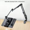 Bed Phone Holder Cell Phone Holder,360 Degree Rotation 3 Sections Stretchable Tablet Bed Holder with Reserved Charging Port for Bedroom view 2