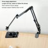 Bed Phone Holder Cell Phone Holder,360 Degree Rotation 3 Sections Stretchable Tablet Bed Holder with Reserved Charging Port for Bedroom view 3