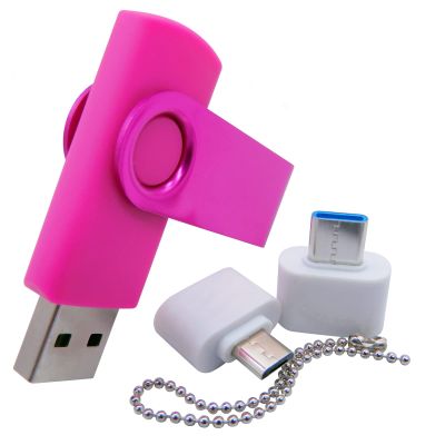 4GB USB Flash Drives Memory Sticks Thumb Drive Pen jumpdrive U Disk with Type-C/OTG Adaptor for Pupil & Students (Pink)