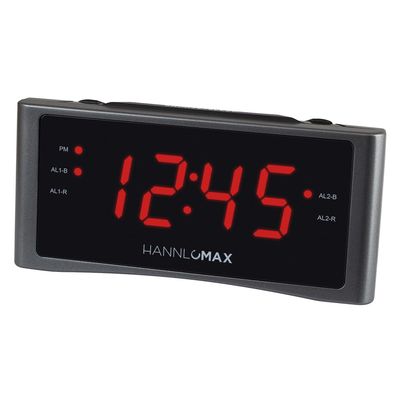 HANNLOMAX HX-151CR Alarm Clock Radio, 1.2 LED Display (Silver Grey)