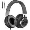 COOSII AC01 Headphones Wired Over Ear, Corded Stereo Headsets with Microphone Volume Control for Adults Teens Kids 3.5mm for Cellphones, Tablets, Laptop, Chromebook (Black Grey) view 1