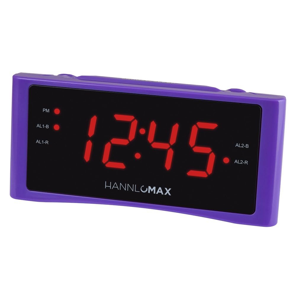HANNLOMAX HX-151CR Alarm Clock Radio, 1.2 LED Display (Purple)