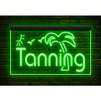 160042 Tanning Beauty Salon Shop Studio Open Display LED Light Neon Sign (16" X 12", Green)