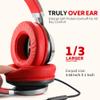 COOSII Over Ear Headphones Wired, AC01 Corded Stereo Headsets with Microphone Volume Control for Adults Teens Kids 3.5mm Jack for Chromebooks, Laptop, Computer, Tablets, Travel (Black Red) view 2