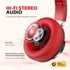 COOSII Over Ear Headphones Wired, AC01 Corded Stereo Headsets with Microphone Volume Control for Adults Teens Kids 3.5mm Jack for Chromebooks, Laptop, Computer, Tablets, Travel (Black Red) view 3