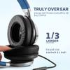 COOSII AC01 Over-Ear Headphones Wired, Passive Noise Isolating Corded Stereo Headsets with Mic Volume Control for Adults Teens 3.5mm for Chromebooks, Laptop, Computer, Tablets, Travel (Black Blue) view 2
