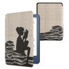 kwmobile Case Compatible with Amazon Kindle (2022/2024) Case - eReader Cover - Girl and Books Black/Beige view 1