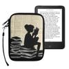 kwmobile Neoprene e-Reader Pouch Size 6" eReader - Universal eBook Sleeve Case with Zipper, Wrist Strap - Black/Beige view 1