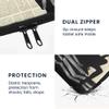 kwmobile Neoprene e-Reader Pouch Size 6" eReader - Universal eBook Sleeve Case with Zipper, Wrist Strap - Black/Beige view 4