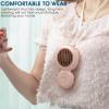 RMENST Handheld Mini Fan, Portable USB Rechargeable Small Fan, with LED Light, for Women,Travel,Outdoor (Color : Blue) view 4
