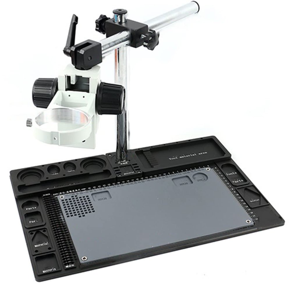 JUIYU Microscope Accessories Kit Multifunction Aluminum Alloy Trinocular Stereo Microscope 76mm Table Work Stand Focusing Holder Microscope Slides (Color : A)