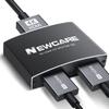 NEWCARE HDMI Splitter 1 in 2 Out, 4K@60Hz HDMI Splitter for Dual Monitors [with 3.9Ft High Speed Cable], 1x2 HDMI Splitter Switch to 2 Display Mirror/Duplicate, 1 Source to 2 Displays (4K@60Hz Black) view 1