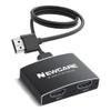 NEWCARE HDMI Splitter 1 in 2 Out, 4K@60Hz HDMI Splitter for Dual Monitors [with 3.9Ft High Speed Cable], 1x2 HDMI Splitter Switch to 2 Display Mirror/Duplicate, 1 Source to 2 Displays (4K@60Hz Black) view 4