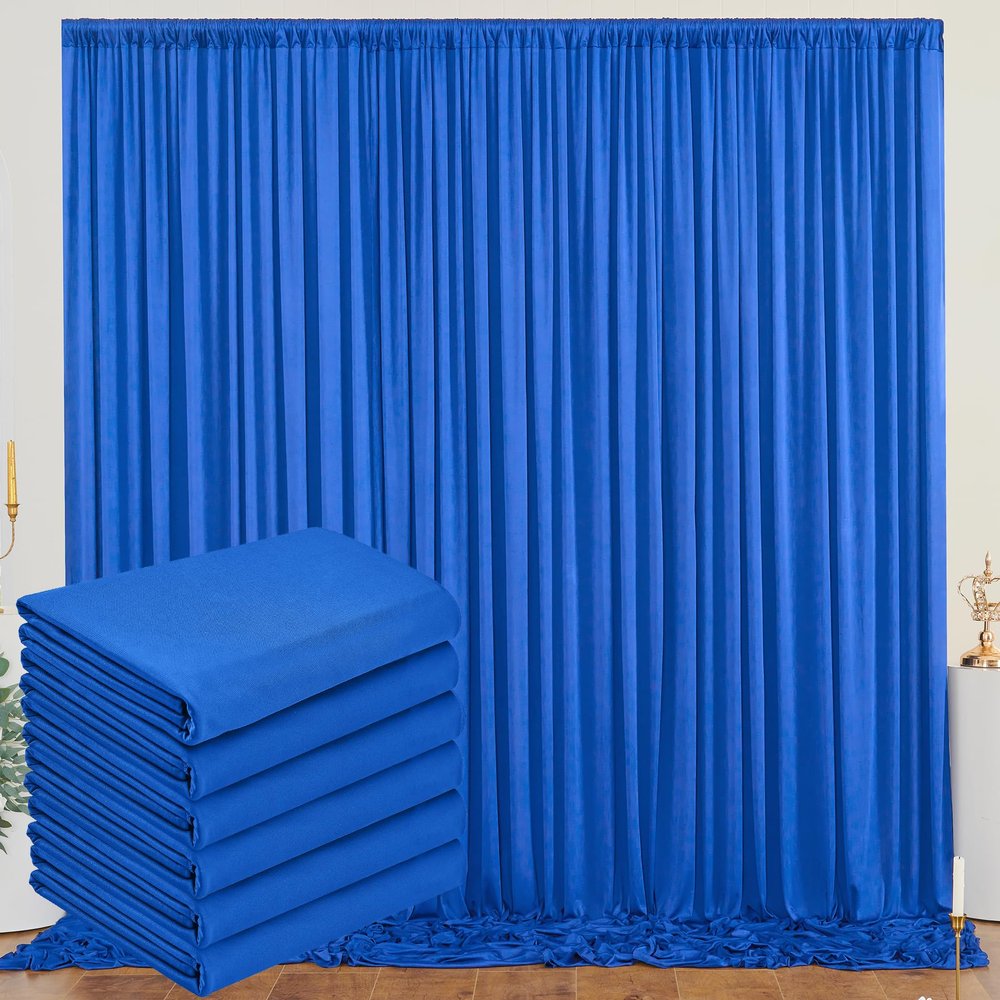 30ftx10ft Royal Blue Backdrop Curtain Panels for Parties, 6 Panels 5ftx10ft Wrinkle Free Polyester Photography Backdrop Drapes for Wedding Birthday Party