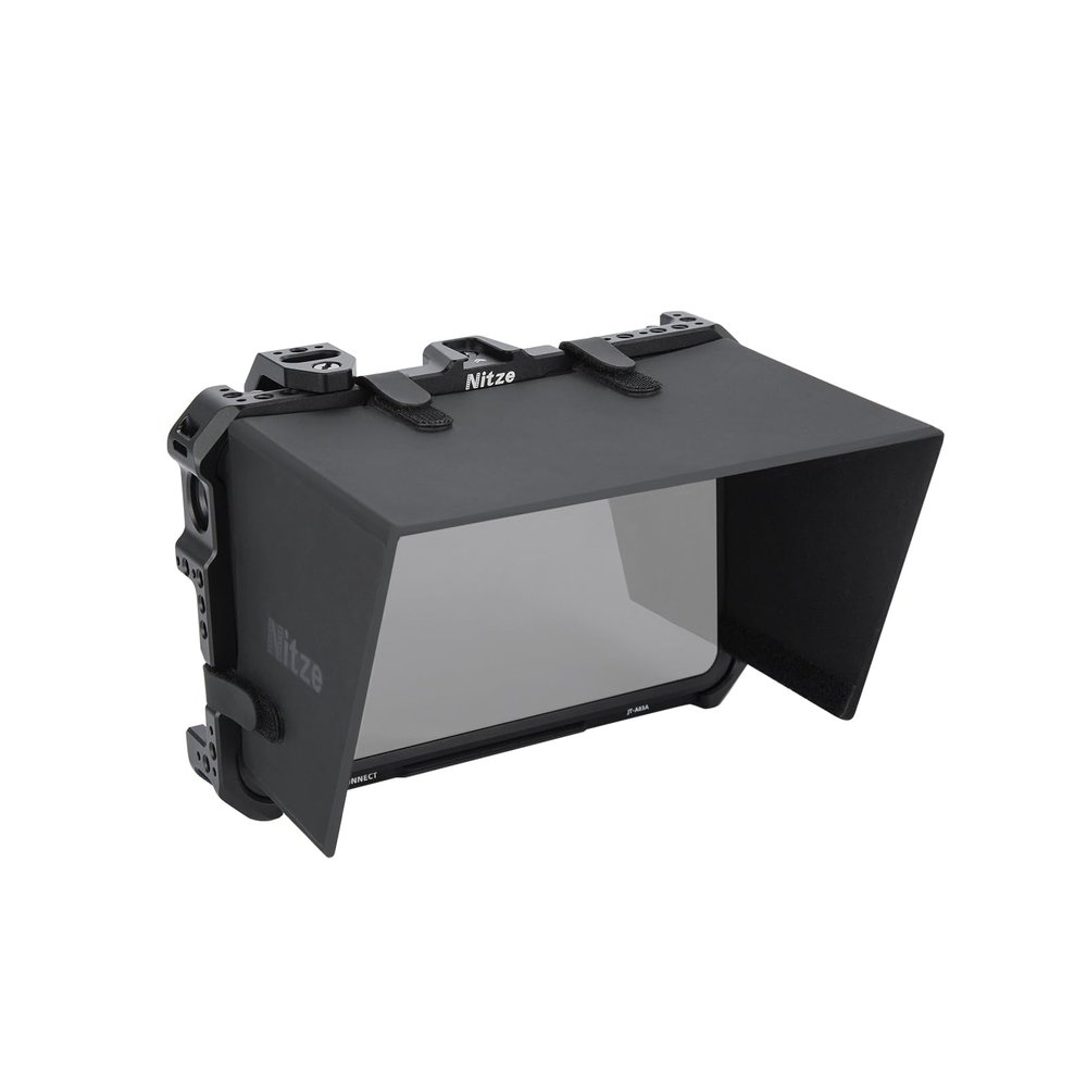 Nitze Cage for Atomos Shogun/Shogun Ultra/Shogun Connect Monitor with Mounting Plate and Sunhood - JT-A03C