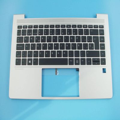 Bayjebu Replacement Parts for HP Probook 440 445 G8 14.0" Palmrest Bezel Spanish Backlit Keyboard M23769-071 Silver