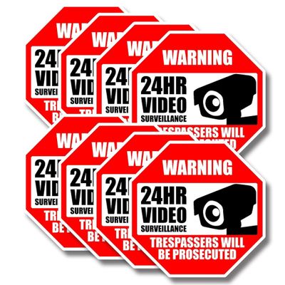 10x Video Camera Surveillance Warning Sign Pack - Home Outdoor Indoor CCTV Alarm Security Sticker Vinyl Waterproof Recording Alert Decal (3")