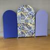 Baby Shower Arch Wall Chiara Backdrops Kids Birthday Party Decoration Blue Morocco Mediterranean Photobooth Wedding Party Background Banner Doubleside 80x160cm view 2