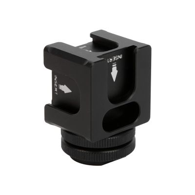 Aluminium Cold Shoe Mount Plate Adapter with 4 Mounts for Microphone Cellphone Flashlight for Led Lights, Microphones, Monitors, Audio Recorder, Video Cameras